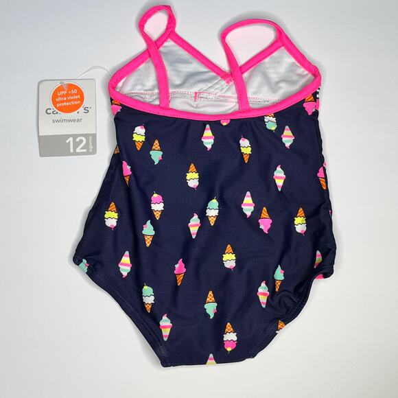 Carter's Swimsuit One Piece Pink Ice Cream New - Picture 2 of 4